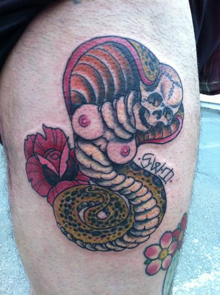 Jeff Johnson - Snake with Tits Tattoo